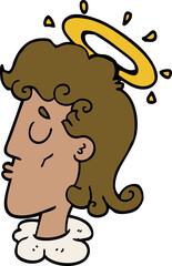 cartoon doodle angel face