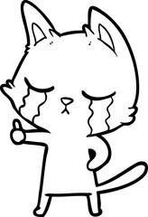 crying cartoon cat
