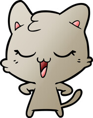 happy cartoon cat