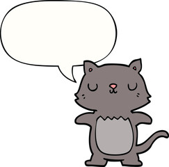 cartoon cat with speech bubble