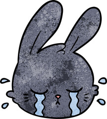 cartoon rabbit face crying