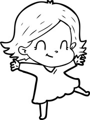 cartoon friendly girl