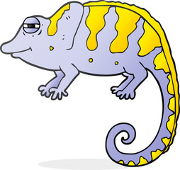 freehand drawn cartoon chameleon