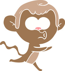 flat color style cartoon hooting monkey