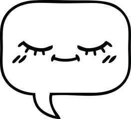 line drawing cartoon of a speech bubble