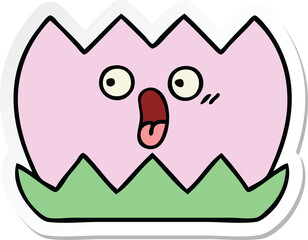 sticker of a cute cartoon water lilly