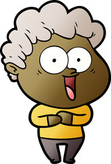 cartoon happy man