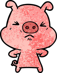 cartoon angry pig