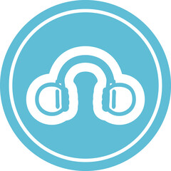 music headphones circular icon symbol