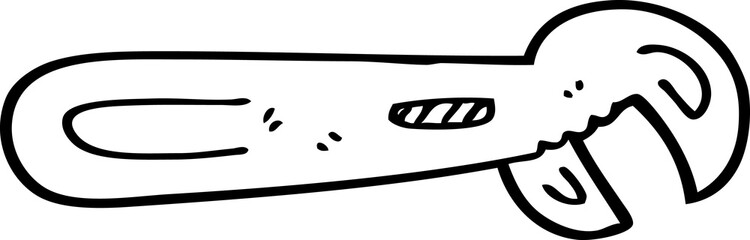 black and white cartoon adjustable spanner