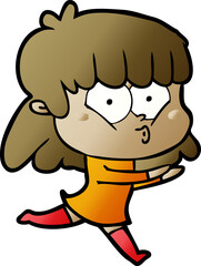 cartoon whistling girl