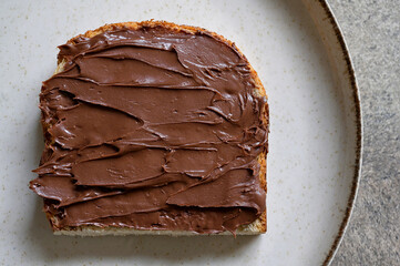 Tasty Slice Of Bread With Chocolate Cream