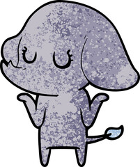 cute elephant shrugging shoulders