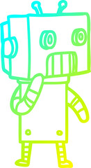 Obraz premium cold gradient line drawing of a cartoon robot