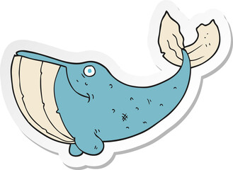sticker of a cartoon whale