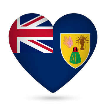 recommend clip art: Turks and Caicos Islands flag in heart shape. Vector illustration.
