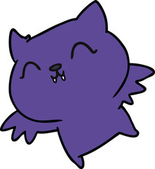freehand drawn cartoon of cute kawaii bat