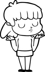 cartoon indifferent woman
