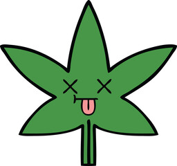 cute cartoon of a marijuana leaf