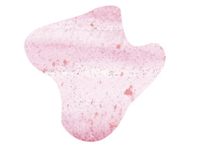 pink sponge isolated on white watercolor splash isolated on bright background