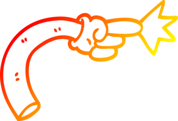 warm gradient line drawing of a cartoon arm gesture