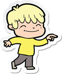 Fototapeta premium sticker of a cartoon happy boy