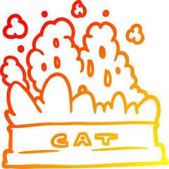 warm gradient line drawing of a bowl of cat food