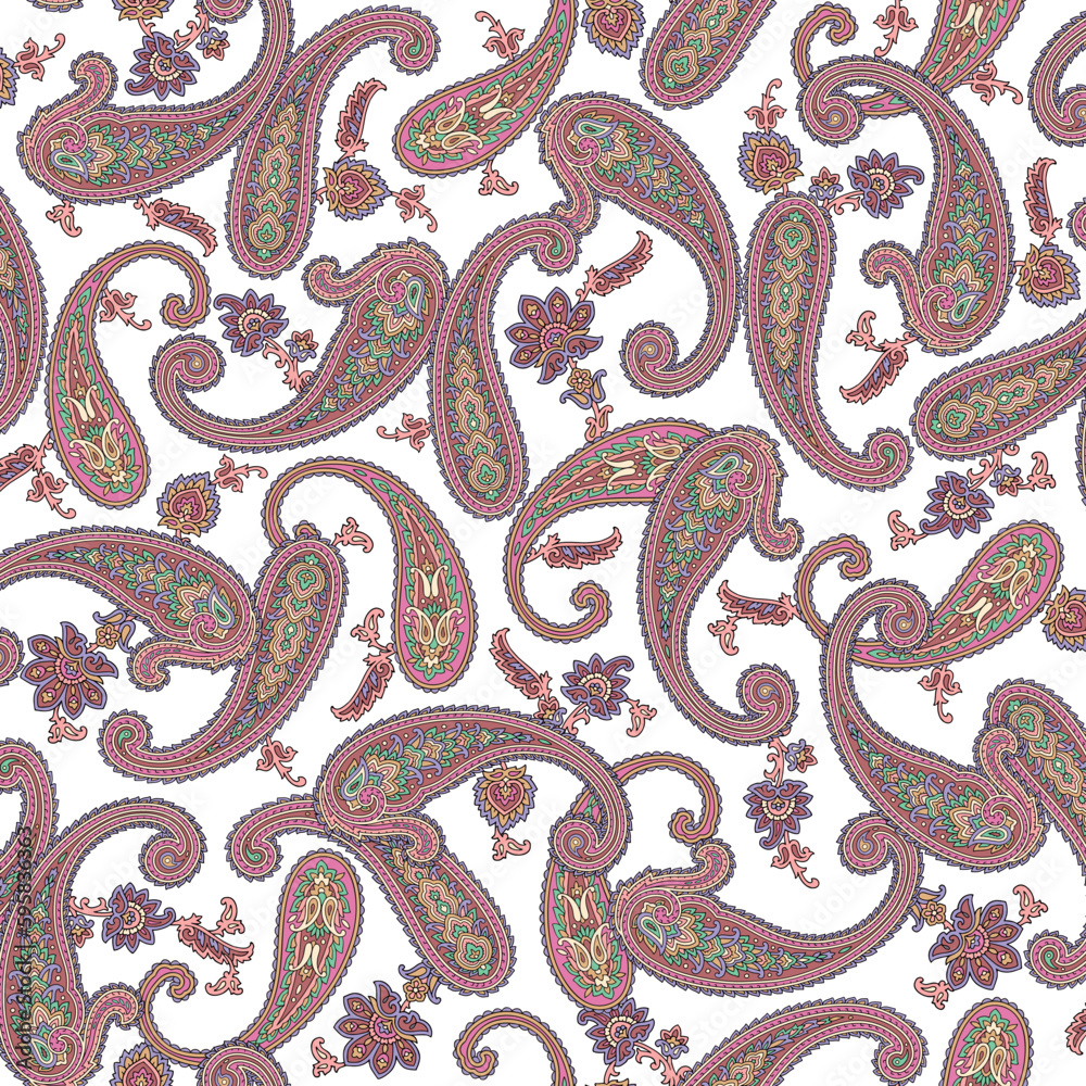 Wall mural Elegant, seamlessly continuous paisley pattern,