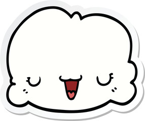 sticker of a cute cartoon cloud