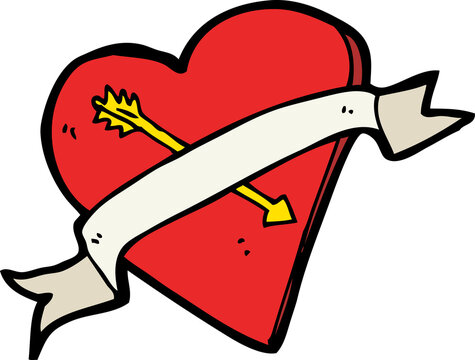 cartoon heart tattoo