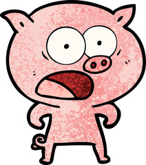 cartoon pig shouting