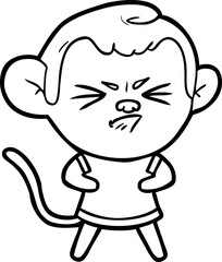 cartoon annoyed monkey