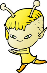 cute cartoon alien girl