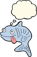cartoon fish with thought bubble