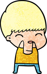happy cartoon boy