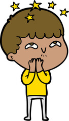 cartoon amazed boy