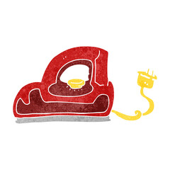 freehand retro cartoon iron