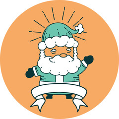 icon of a tattoo style santa claus christmas character