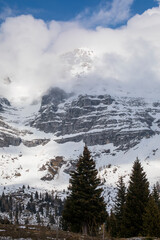 Spring in Sella Nevea - Friuli Venezia Giulia. A snowy sunset from The Altopiano del Montasio