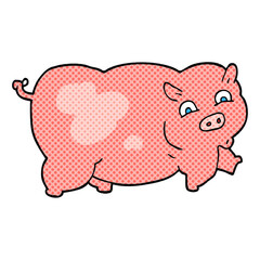 freehand drawn cartoon pig