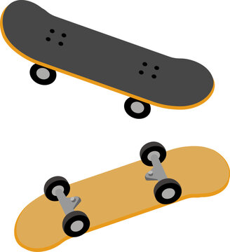 Skateboard top and back without line art