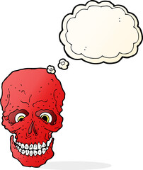 Obraz na płótnie Canvas cartoon spooky skull with speech bubble