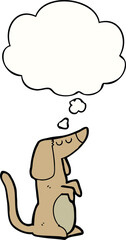 cartoon dog with thought bubble