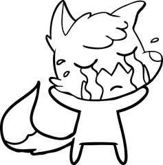 crying fox cartoon