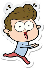 sticker of a cartoon staring man