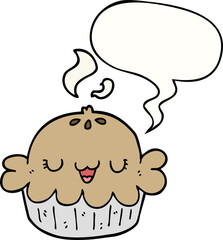 cute cartoon pie with speech bubble