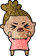 cartoon angry woman