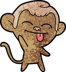 funny cartoon monkey waving