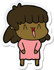 sticker of a cartoon woman