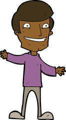 cartoon grinning man